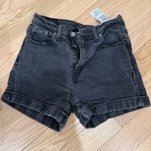 Levi's Black Jean Shorts with High-Waisted Design
